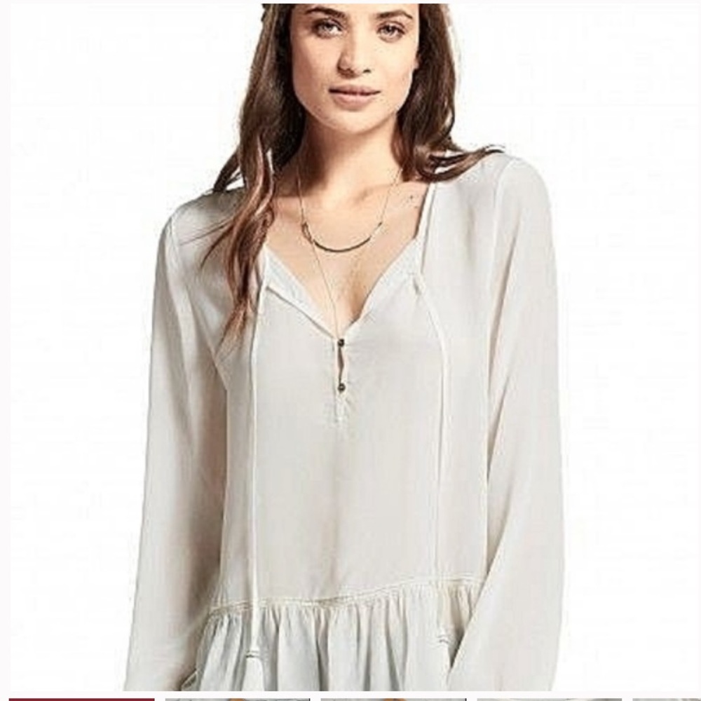 Calypso St. Barth white long sleeve silk blouse